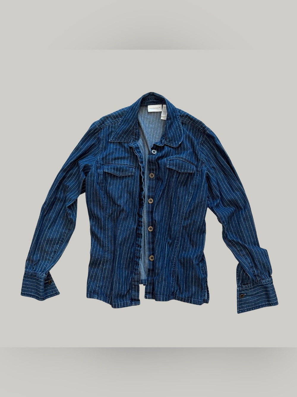 EUC Blue Pinstripe Button-Up Shirt